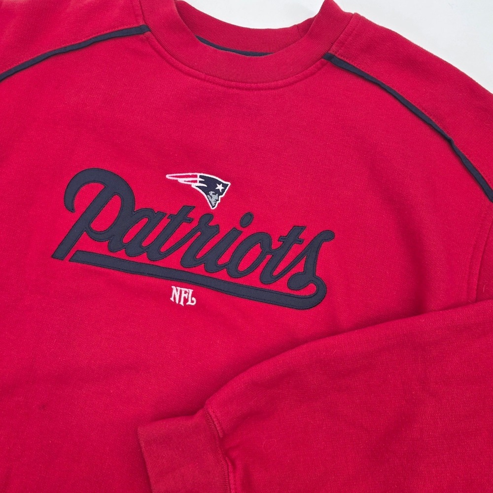 VINTAGE Y2K NEW ENGLAND PATRIOTS CREWNECK MENS LARGE RED BLUE NFL SWEATSHIRT
